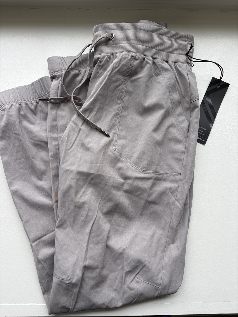 Women’s Grey Drawstring Jogger Pants - Lightweight Comfort